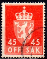 NORWAY 1955 Official - Arms -  45ore - Red FU - Service