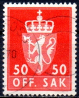 NORWAY 1955 Official - Arms -  50ore - Red  FU - Officials