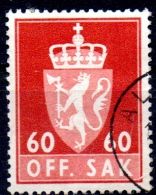 NORWAY 1955 Official - Arms -  60ore - Red  FU - Dienstmarken