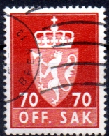 NORWAY 1955 Official - Arms -  70ore - Red  FU - Service