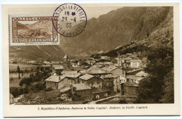 ANDORRE CARTE MAXIMUM DU N°43  5F. ANDORRE LA VIEILLE OBLITERATION 23-4-33 ANDORRE LA VIEILLE - Cartoline Maximum