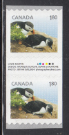 Canada MNH Scott #2713 Gutter Pair Of 2 With Inscription $1.80 Atlantic Puffin - Baby Wildlife Definitives Coils - Neufs