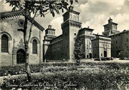 Delcampe - FERRARA. IL CASTELLO CON LA CHIESA DI SAN GIULIANO. CARTOLINA DEL 1955 - Ferrara
