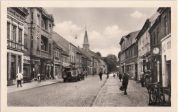 ZOSSEN Berliner Straße Belebt Lastkraftwagen Horch H3A Deutsche Notenbank HO Lebensmittel 5.2.1956 Gelaufen - Zossen