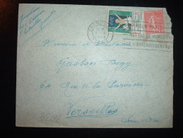 LETTRE TP SEMEUSE 50C + VIGNETTE CONTRE LA TUBERCULOSE 1928-1929 OBL.MEC.2 I 1929 GRENOBLE ISERE (38) - Cartas & Documentos