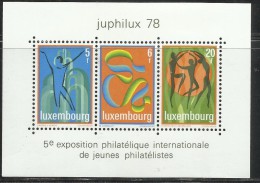 LUXEMBOURG LUSSEMBURGO 1978 JUPHILEX 78 STAMP EXHIBITION EXPOSITION PHILATELIQUE EXPO SHEET BLOCCO FOGLIETTO MNH - Blocs & Feuillets
