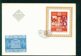 FDC 2612 Bulgaria 1976 /31 UNESCO 30th Anniv BLOCK /FRESCO HORSE, Wandmalerei Dem Thrakergrab Von Kazanluk - Archéologie