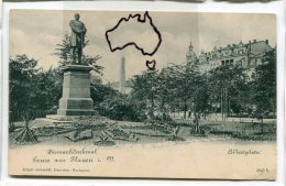 Delcampe - - Gruss Aus Plauen - Albertplatz, Bismarckdenkmal, Précurseur, Non écrite, , TBE, Scans. - Plauen