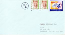 YOUGOSLAVIE. Lettre De 1990 Taxée Pour La Grande-Bretagne. - Timbres-taxe