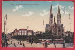 168694 / Vienna Wien I -  VOTIVKIRCHE MIT SCHOTTENRING , Tram Strassenbahnen Tramway  Austria Österreich Autriche - Kirchen