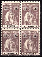 TIMOR - 1923, Ceres. Novos Valores, 54 A. (lll-lV) (QUADRA)  ** MNH  MUNDIFIL Nº 201 - Timor