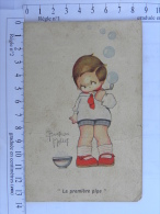 CPA Illustrateur Béatrice MALLET - Enfant "La Première Pipe" - Humour - Fumée Cigarette - Mallet, B.