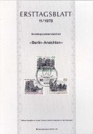 Berlin (West) 1978 Ersttagsblatt Mi 578-580  [210415ETBI] - 1° Giorno – FDC (foglietti)