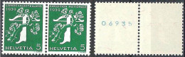 Schweiz Suisse 1939: Rollenmarke MIT NUMMER 06935 "Landi" EXPO Zu 232yRM.01 + 228yR ** Postfrisch MNH (Zu CHF 17.00) - Francobolli In Bobina