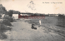 Delcampe - (83) SAINTE STE MAXIME - La Plage Et Les Bains - 2 SCANS - Sainte-Maxime