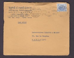 FRANCE TIMBRE LETTRE  TUNISIE SPECIMEDHY TUNIS SPECIALITES PHARMACEUTIQUES COLONIE LABORATOIRE LEMATTE BOINOT - Briefe U. Dokumente