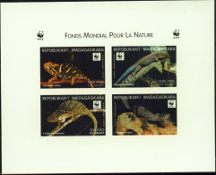 WWF-REPTILES- MINOR'S CHAMELEON & BANDED DAY GECKO- SET OF IMPERF DELUXE PROOF & IMPERF BLOCK--MNH-SCARCE-DCN-108 - Collections, Lots & Series