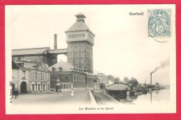 Delcampe - 91-Corbeil-Les Moulins Et Les Quais- Cpa Simple écrite 1904 - Corbeil Essonnes
