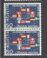 Delcampe - Schweiz 80 R. Paar Gest. Europäische Organisation CERN Genf Fahnen Der Mitgliedsländer Teilchenbeschleunigung - Physique