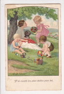 Cpa PAULI EBNER Enfants Chiens Chariot Poupée Ballon Fillette Et Bouquet Les Plus Belles Fleurs Pour Toi  AGB  3392 - Ebner, Pauli