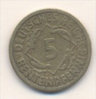 DEUTSCHES REICH-5 RENTENPFENNIG.-1924.E - 5 Rentenpfennig & 5 Reichspfennig