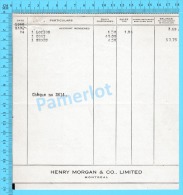 Facture ( Henry Morgan & Co. Ltd, Achat Vetements Montréal 1945 P. Quebec ) - Canadá