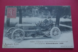 Delcampe - Cp Coupe Gordon Bennet Thery Vainqueur Sur Sa 96 Chevaux Richard Brasier 1905 - PKW