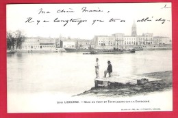 Delcampe - 33-Libourne-Quai Du Pont Et Torpilleurs Sur La Dordogne-cpa  écrite 190 - Libourne