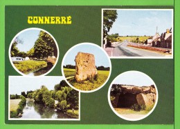 Delcampe - CONNERRE / LE CAMPING / LE MENHIR / LE DOLMEN / LE CARREFOUR DU LION / BORDS DE L'HUISNE   .../ Carte écrite En 2003 - Connerre