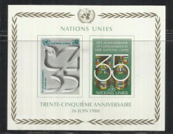 UNITED NATIONS GENEVE GINEVRA ONU UN UNO 1980 GRAPH ECONOMIC TREND GRAFICO ANDAMENTO ECONOMIA BLOK SHEET FOGLIETTO MNH - Blocks & Kleinbögen