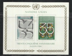 UNITED NATIONS GENEVE GINEVRA ONU UN UNO 1980 GRAPH ECONOMIC TREND GRAFICO ANDAMENTO ECONOMIA BLOK SHEET FOGLIETTO MNH - Blokken & Velletjes