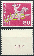 Postreiter, 20 Rp.lilarosa  (Plattenabnützung / Mit K-Nr.)         1960 - Franqueo