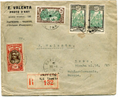 OCEANIE LETTRE RECOMMANDEE DEPART PAPEETE 20-4-36 ILE TAHITI POUR LA TCHECOSLOVAQUIE - Covers & Documents