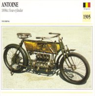 Delcampe - Antoine 1000cm Quatre Cylindres   - 1905   -  Fiche Technique Moto (Belgique) - Autres & Non Classés