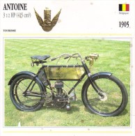 Delcampe - Antoine 415cm 3.5hp   - 1905   -  Fiche Technique Moto (Belgique) - Autres & Non Classés