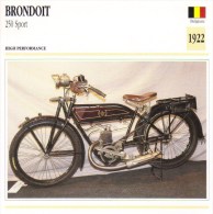 Delcampe - Brondoit 250cm Sport   - 1922   -  Fiche Technique Moto (Belgique) - Autres & Non Classés