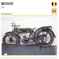 Delcampe - Brondoit 350cm Sport   - 1926   -  Fiche Technique Moto (Belgique) - Autres & Non Classés