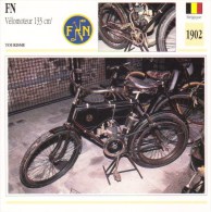 Delcampe - F.N. 133cm Vélomoteur   - 1902   -  Fiche Technique Moto (Belgique) - Autres & Non Classés
