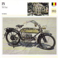 Delcampe - F.N. 500cm Quatre Cylindres   - 1913   -  Fiche Technique Moto (Belgique) - Autres & Non Classés