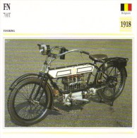 Delcampe - F.N. 700cm T Quatre Cylindres   - 1918   -  Fiche Technique Moto (Belgique) - Autres & Non Classés
