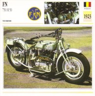 Delcampe - F.N. 750cm M50   - 1923   -  Fiche Technique Moto (Belgique) - Autres & Non Classés