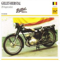 Delcampe - Gillet-Herstal 250cm Superconfort  - 1947   -  Fiche Technique Moto (Belgique) - Autres & Non Classés