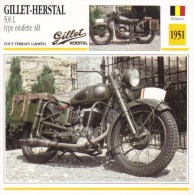 Delcampe - Gillet-Herstal 500cm L Estafette AB (Armée)  - 1951   -  Fiche Technique Moto (Belgique) - Autres & Non Classés