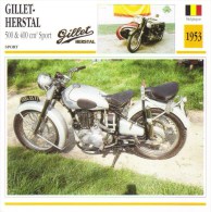 Delcampe - Gillet-Herstal 400/500cm Sport  - 1953   -  Fiche Technique Moto (Belgique) - Autres & Non Classés