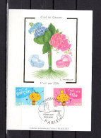 Delcampe - Carte Maximum En Soie De 2002 : N° YT 3463 3464 " TIMBRES DE NAISSANCE ". Parfait état. CM - 2000-2009