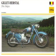 Delcampe - Gillet-Herstal 250cm Belgica  - 1954   -  Fiche Technique Moto (Belgique) - Autres & Non Classés
