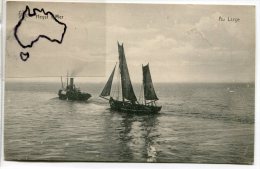 Delcampe - - Heyst Sur Mer - Au Large, Remorqueur Tirant  Un Voilier, Cliché Peu Courant, écrite En 1922, TBE, Scans. - Heist