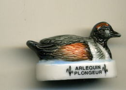 Delcampe - FEVE   CANARD ARLEQUIN PLONGEUR Série Atlas - Tiere