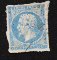 Louis Napoléon 20 Centimes Bleu, Voir Verso - 1852 Luigi-Napoleone