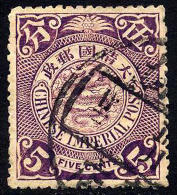 China #127 Used 5c Violet Dragon From 1905 - Oblitérés